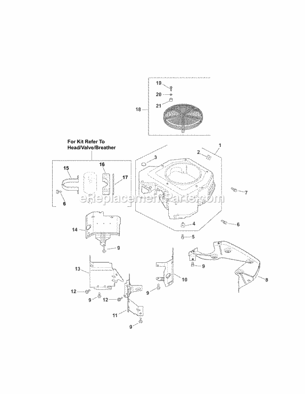 Kohler Cv740-0039 Blower Housing & Baffles Diagram and Parts List for M60-KH 53CB5BDX750-27HP-OHV Cub Cadet Lawn Tractor